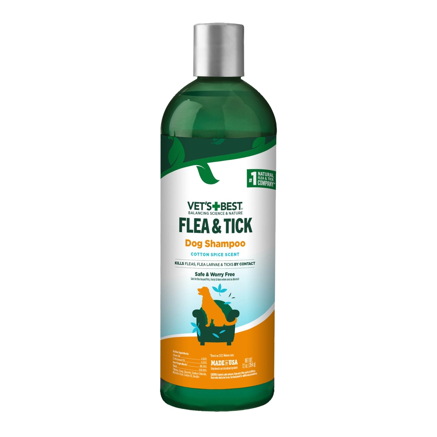 Vet's Best Flea & Tick Dog Shampoo Cotton Spice Scent, 1ea/12oz.