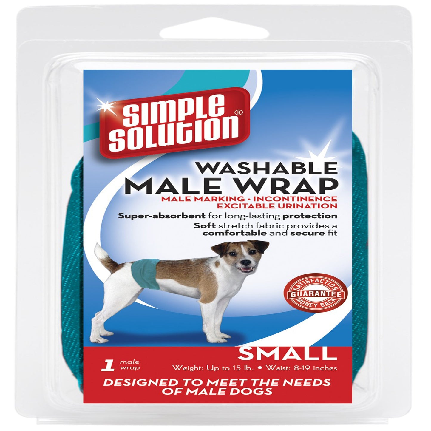 Simple Solution Washable Male Wrap Blue 1ea/SM