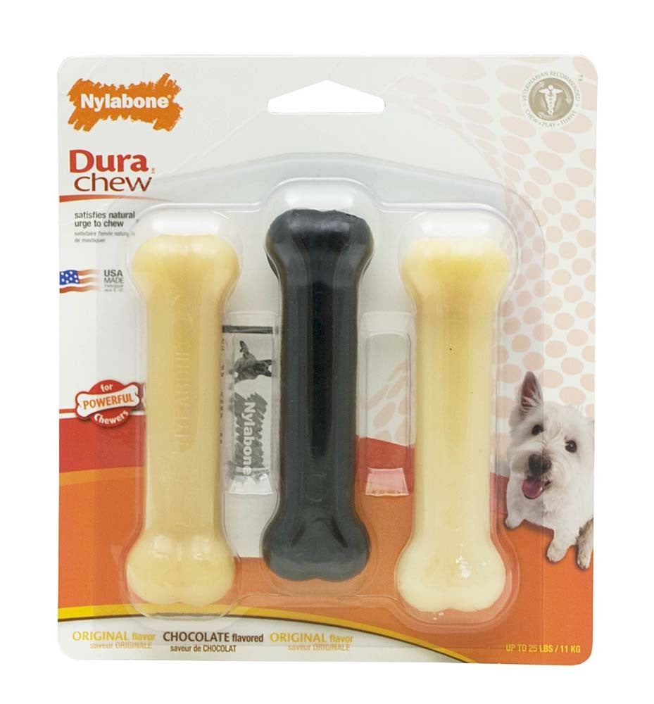 Nylabone Power Chew Variety Triple Pack Chocolate 1ea/SMall/Regular - Up To 25 Ibs.