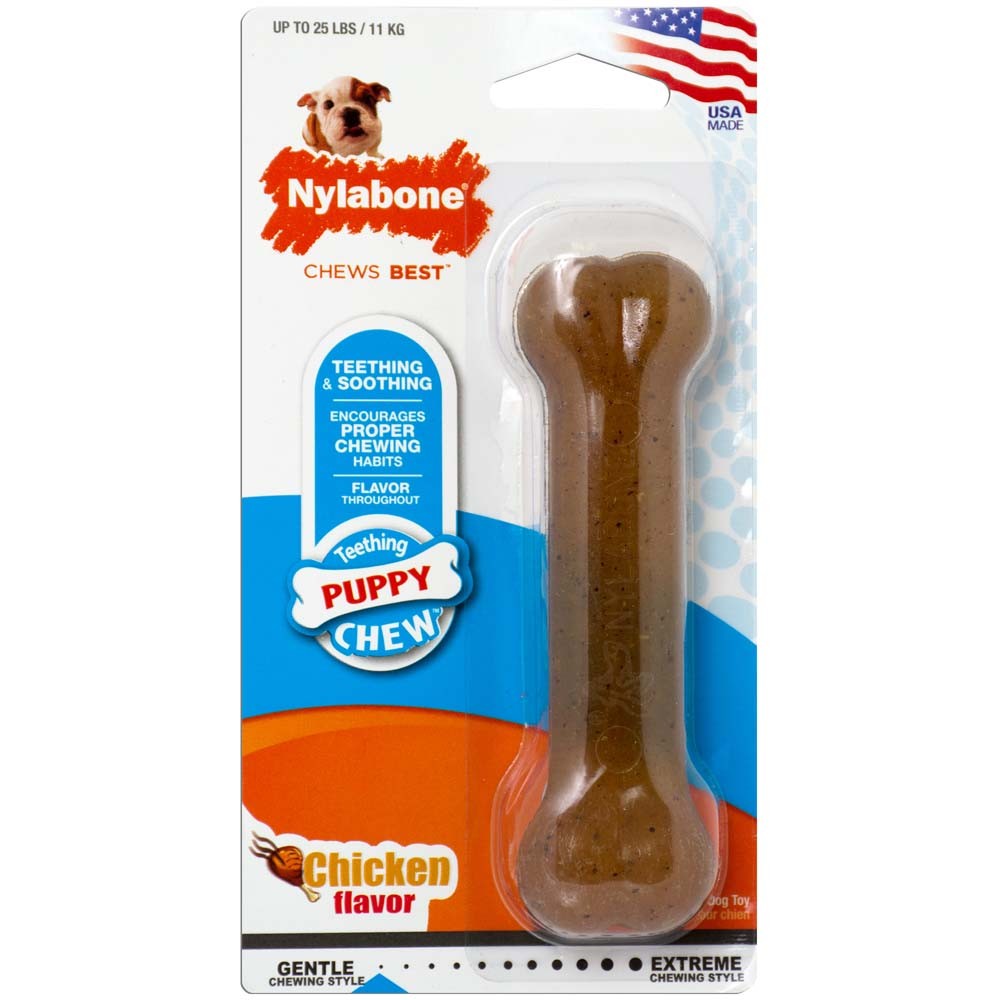 Nylabone Just for Puppies Teething Chew Classic Bone Classic Bone Chicken 1ea/SMall/Regular - Up To 25 Ibs.