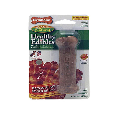 Nylabone Healthy Edibles AllNatural Long Lasting Bacon Chew Treats Bacon, SMall/Regular  Up To 25 Ibs. 1 ct