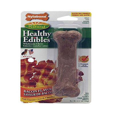 Nylabone Healthy Edibles AllNatural Long Lasting Bacon Chew Treats Bacon, Medium/Wolf  Up To 35 Lbs. 1 ct