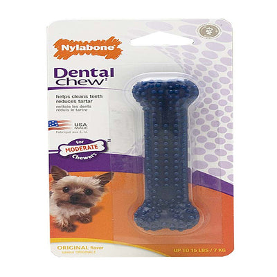 Nylabone Moderate Chew Textured Dog Dental Chew Toy Chicken 1ea/XS/Petite - Up To 15 lb