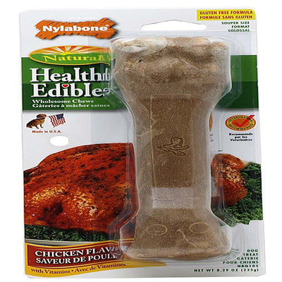 Nylabone Healthy Edibles AllNatural Long Lasting Chicken Dog Chew Treats Chicken, XL/Souper  50 Lbs. 1 ct