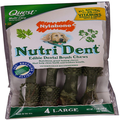 Nylabone Nutri Dent Edible Dental Chew Pouch Large 4ct