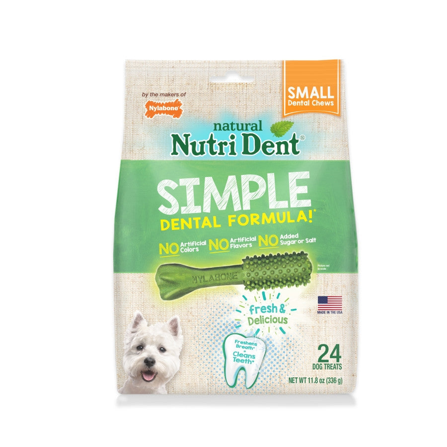 Nylabone Nutri Dent Edible Dental Chew, 24 ct Small Value Pack in shelf tray