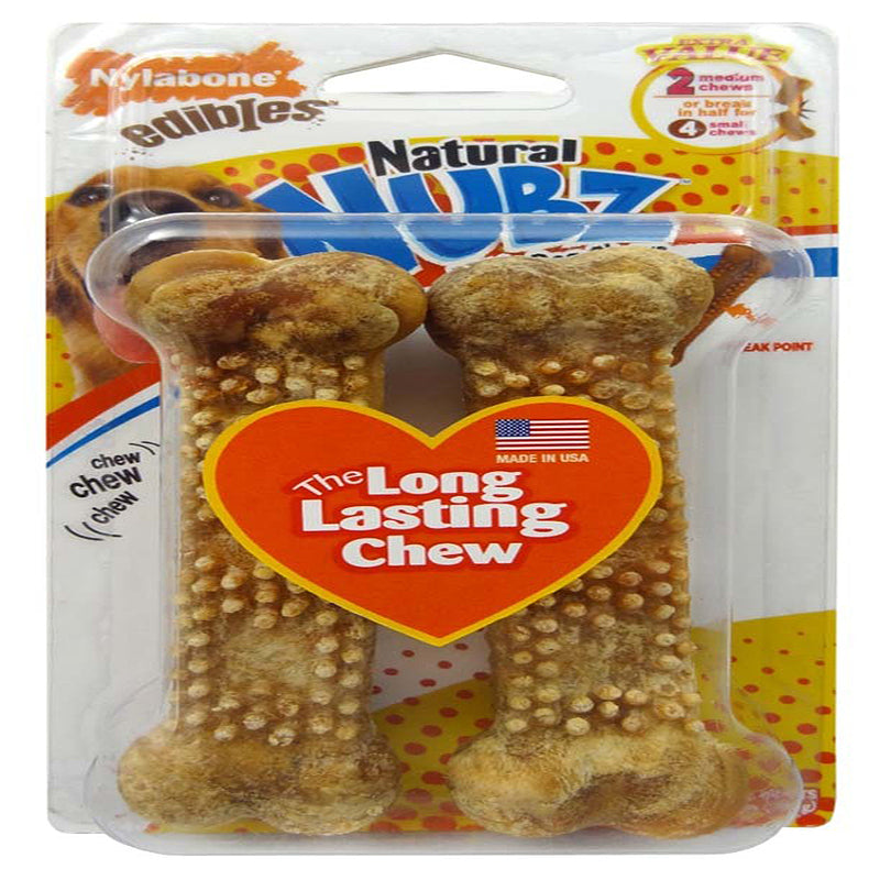 Nylabone Natural Nubz Chicken Dog Treats Chicken, Large  30 Lbs. 2 ct