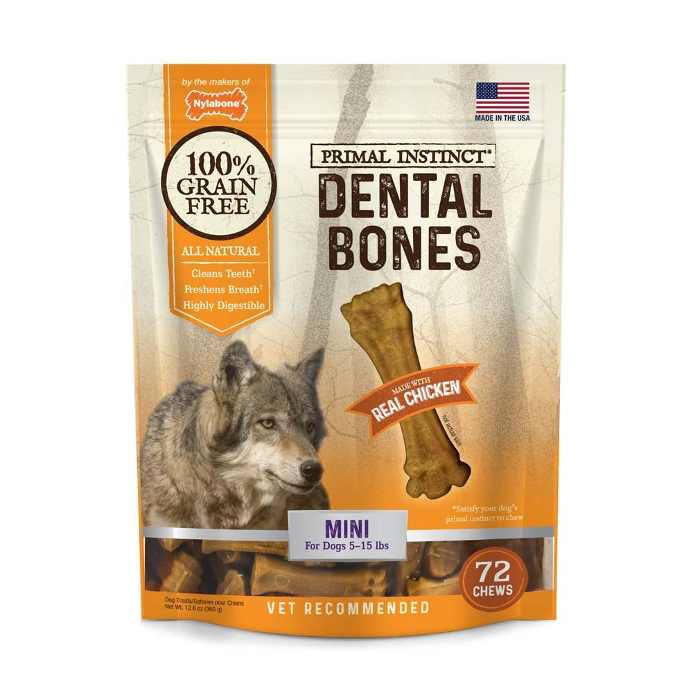 Nylabone Primal Instinct Dental Chicken Mini 72ct