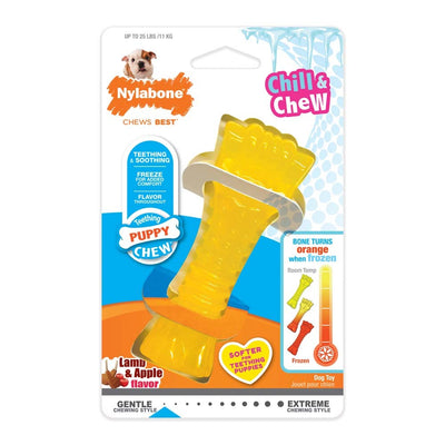 Nylabone Puppy Chew Freezer Dog Bone Chill and Chew Bone Lamb & Apple 1ea/SMall/Regular - Up To 25 Ibs.