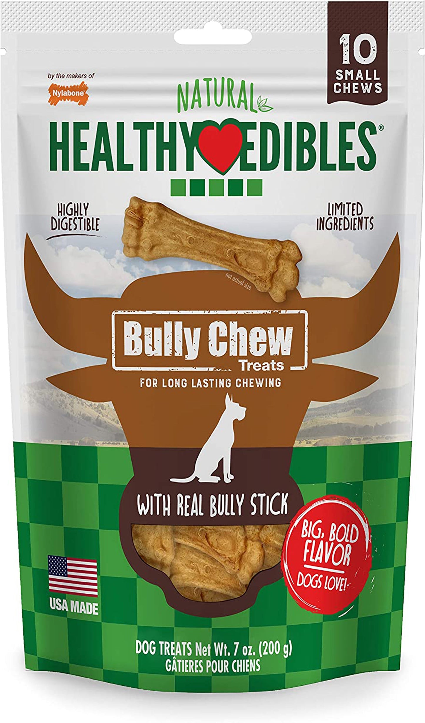 Nylabone Natural Healthy Edibles Bully Chews Small 10ct