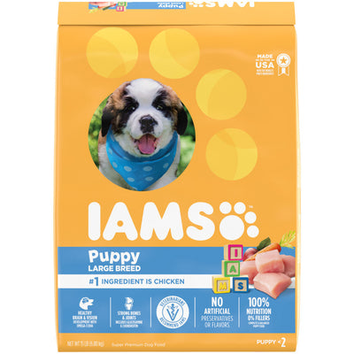 IAMS Smart Large Breed Puppy Dry Dog Food Real Chicken 1ea/15 lb