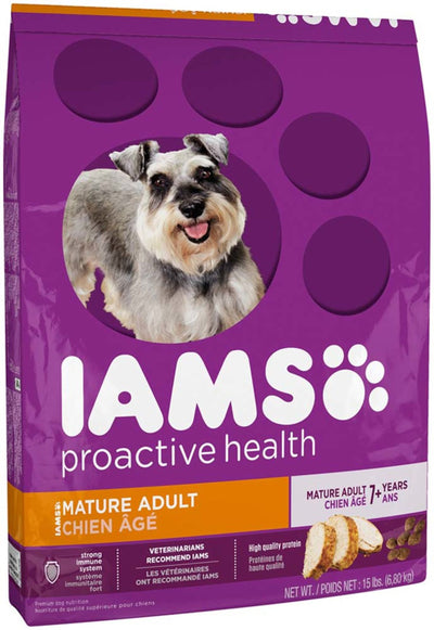 IAMS Mature Adult Senior Dry Dog Food Real Chicken 1ea/15 lb