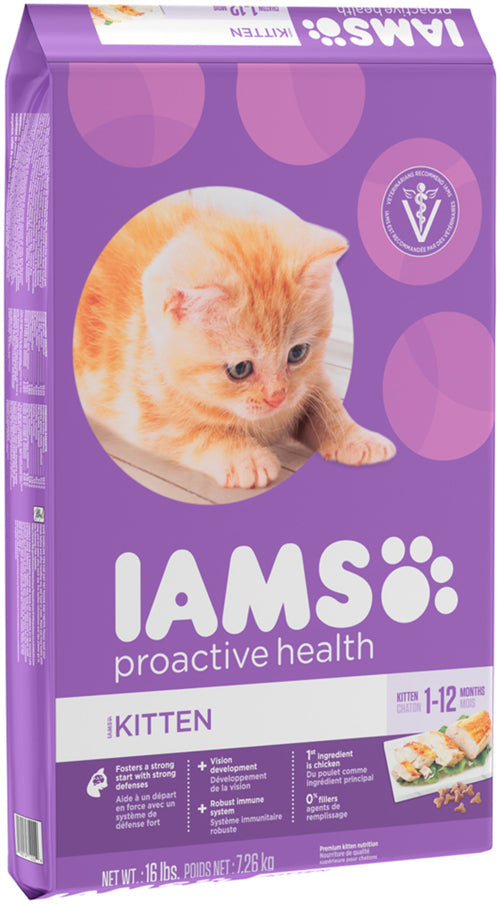 IAMS Proactive Health Kitten Dry Cat Food Chicken 1ea/16 lb