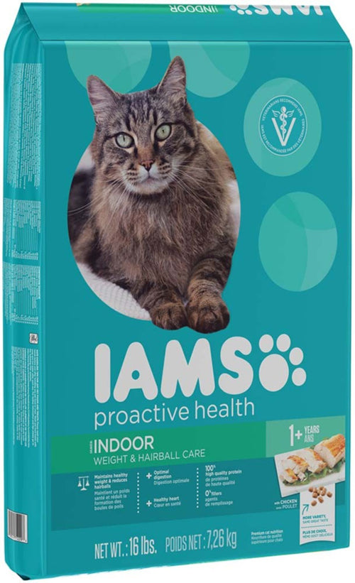 IAMS Proactive Health Weight Control & Hairball Care Indoor Adult Dry Cat Food Chicken & Turkey 1ea/16 lb
