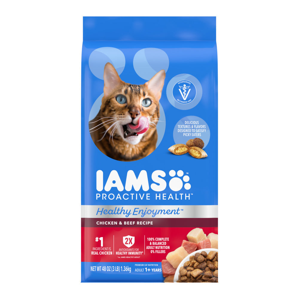 IAMS ProActive Health Healthy Enjoyment Dry Cat Food Chicken & Beef 1ea/3 lb
