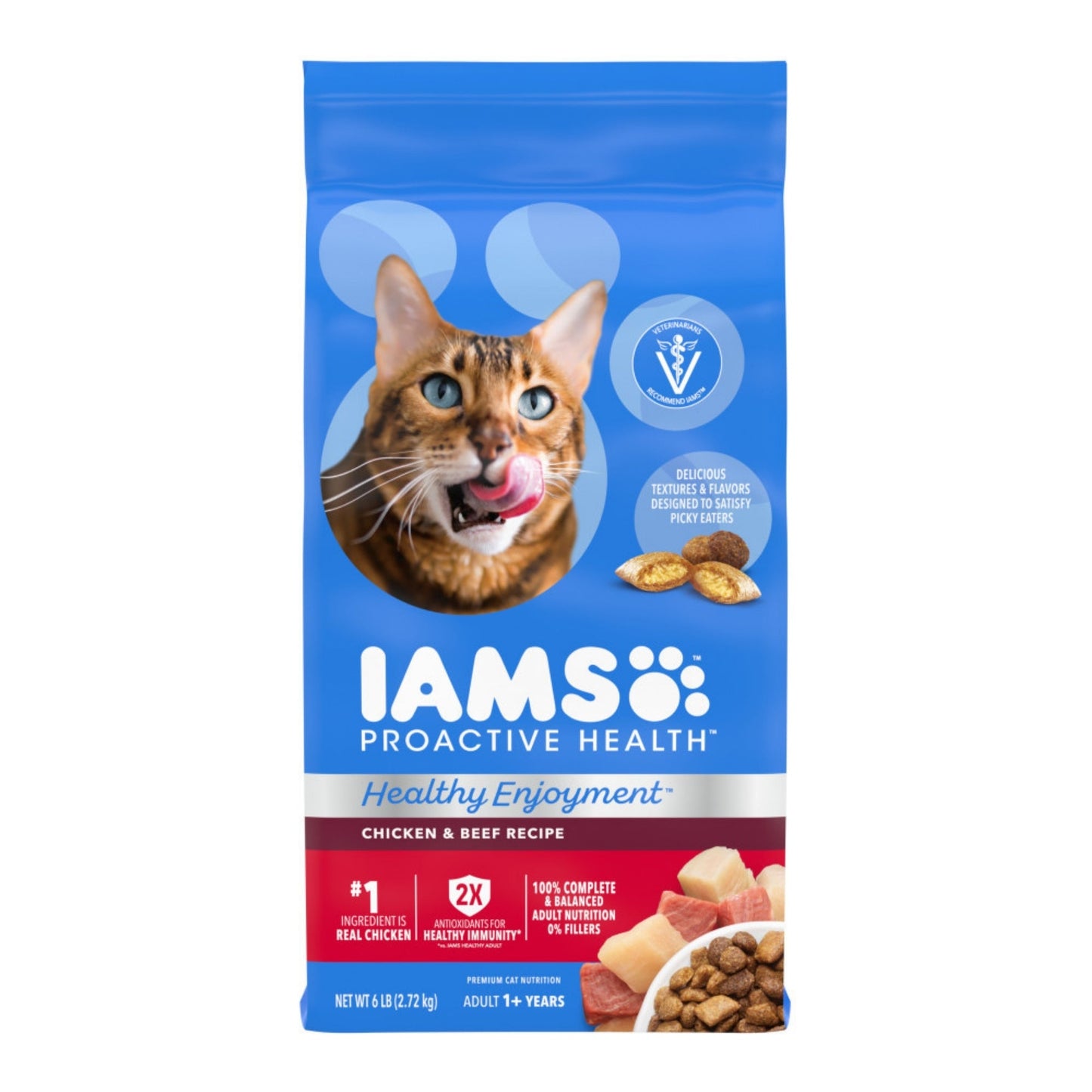 IAMS ProActive Health Healthy Enjoyment Dry Cat Food Chicken & Beef, 1ea/6 lb