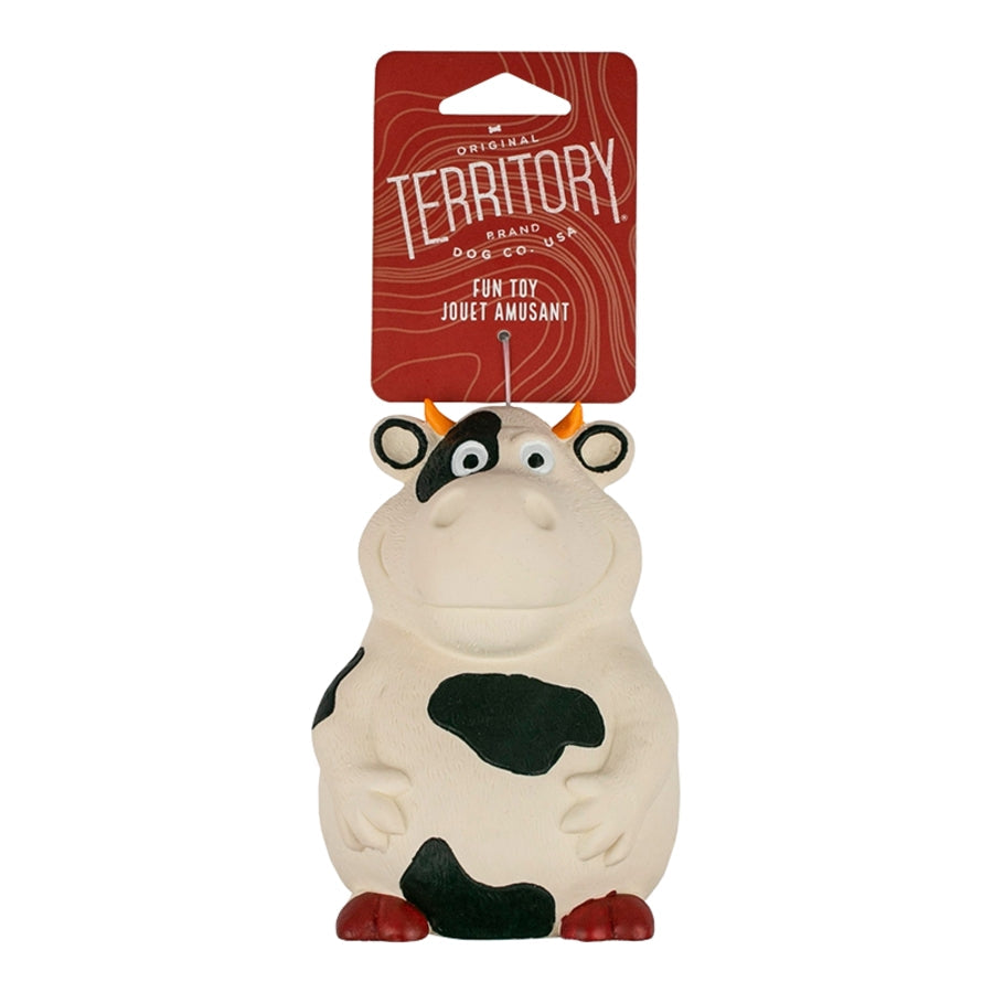 Territory Dog Latex Squeaker Cow 5.8 Inch