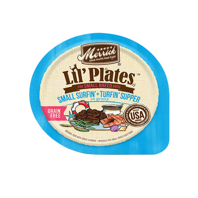 Merrick Lil Plates Grain Free Small Surfin  Turfin Supper Dog Food 3.5oz. (Case of 12)