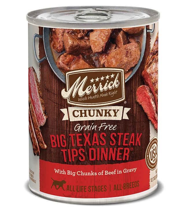 Merrick Dog Chunky Big Texas Steak 12.7oz. (Case of 12)