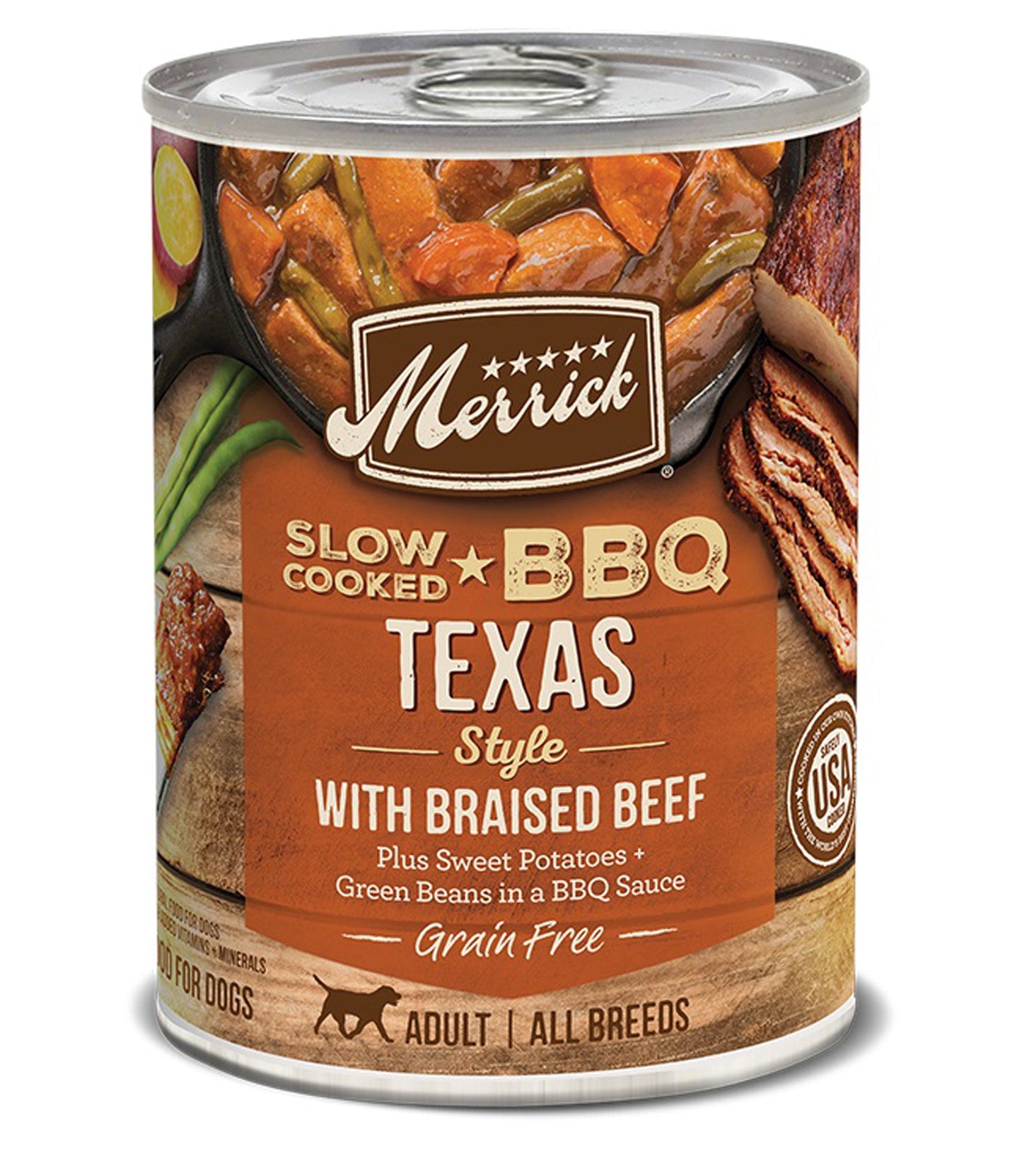 Merrick Dog Slow-Cooked Grain Free Texas Style Beef 12.7oz. (Case of 12)