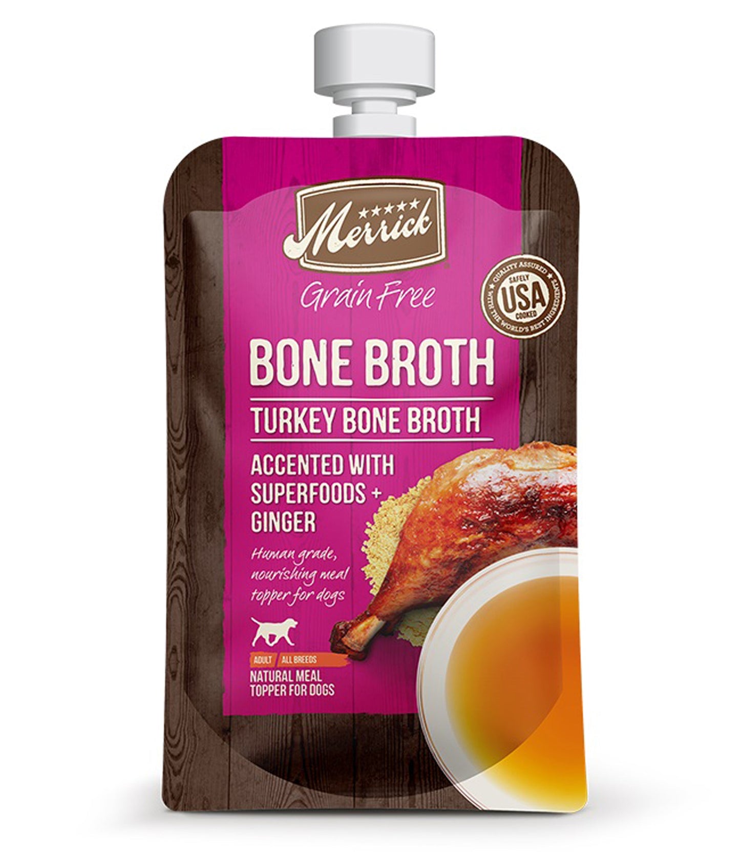 Merrick Dog Bone Broth Grain Free Turkey 7oz. (Case Of 14)