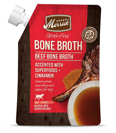 Merrick Dog Bone Broth Grain Free Beef 16oz. (Case of 10)
