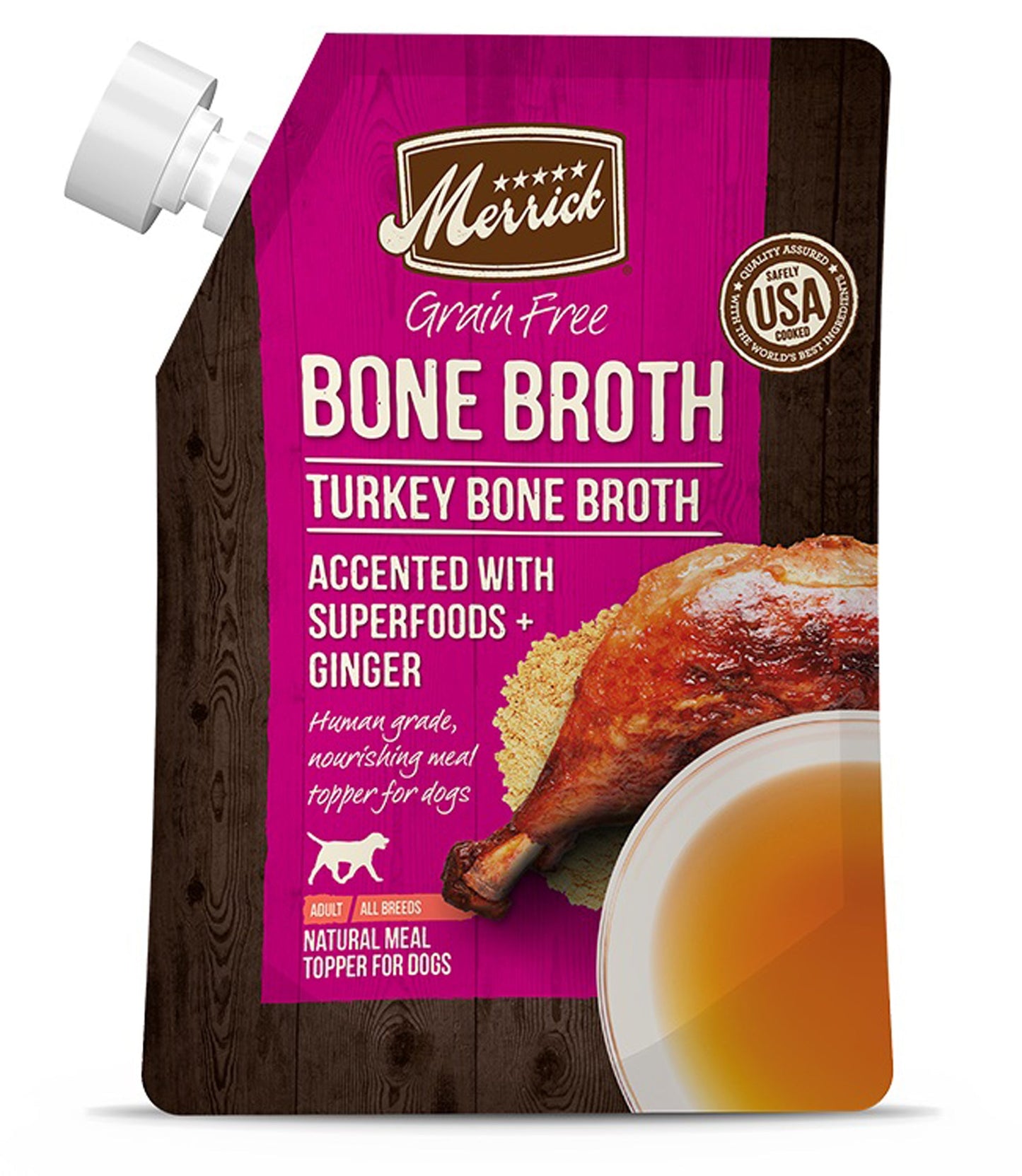 Merrick Dog Bone Broth Grain Free Turkey 16oz. (Case of 10)