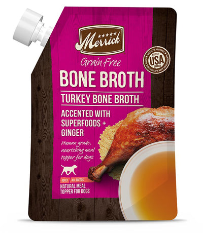 Merrick Dog Bone Broth Grain Free Turkey 16oz. (Case of 10)