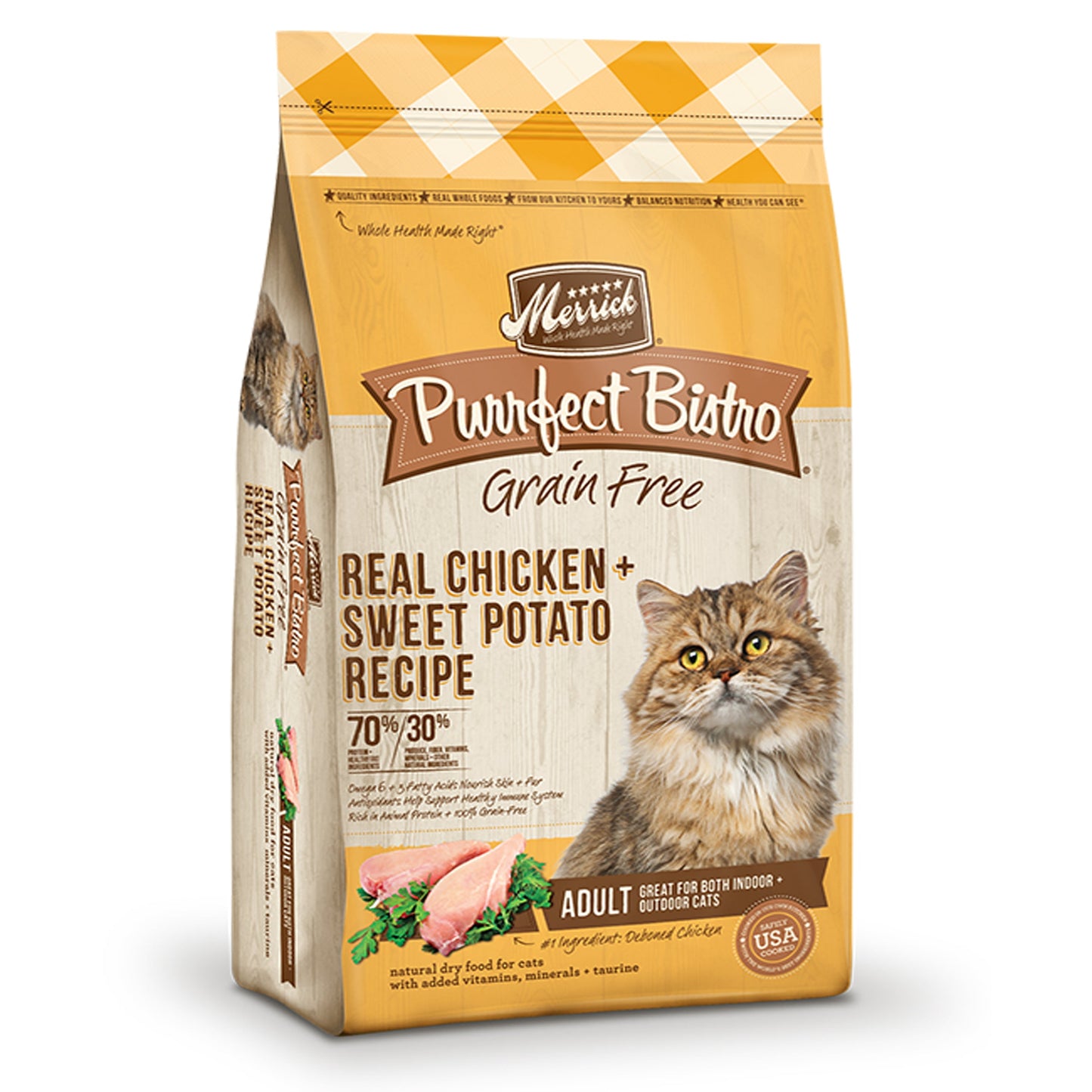 Merrick Purrfect Bistro Grain Free Real Chicken and Sweet Potato Recipe 7Lb