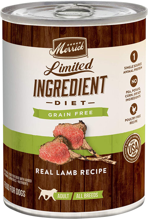 Merrick Dog Limited Ingredient Grain Free Lamb 12.7oz. (Case of 12)