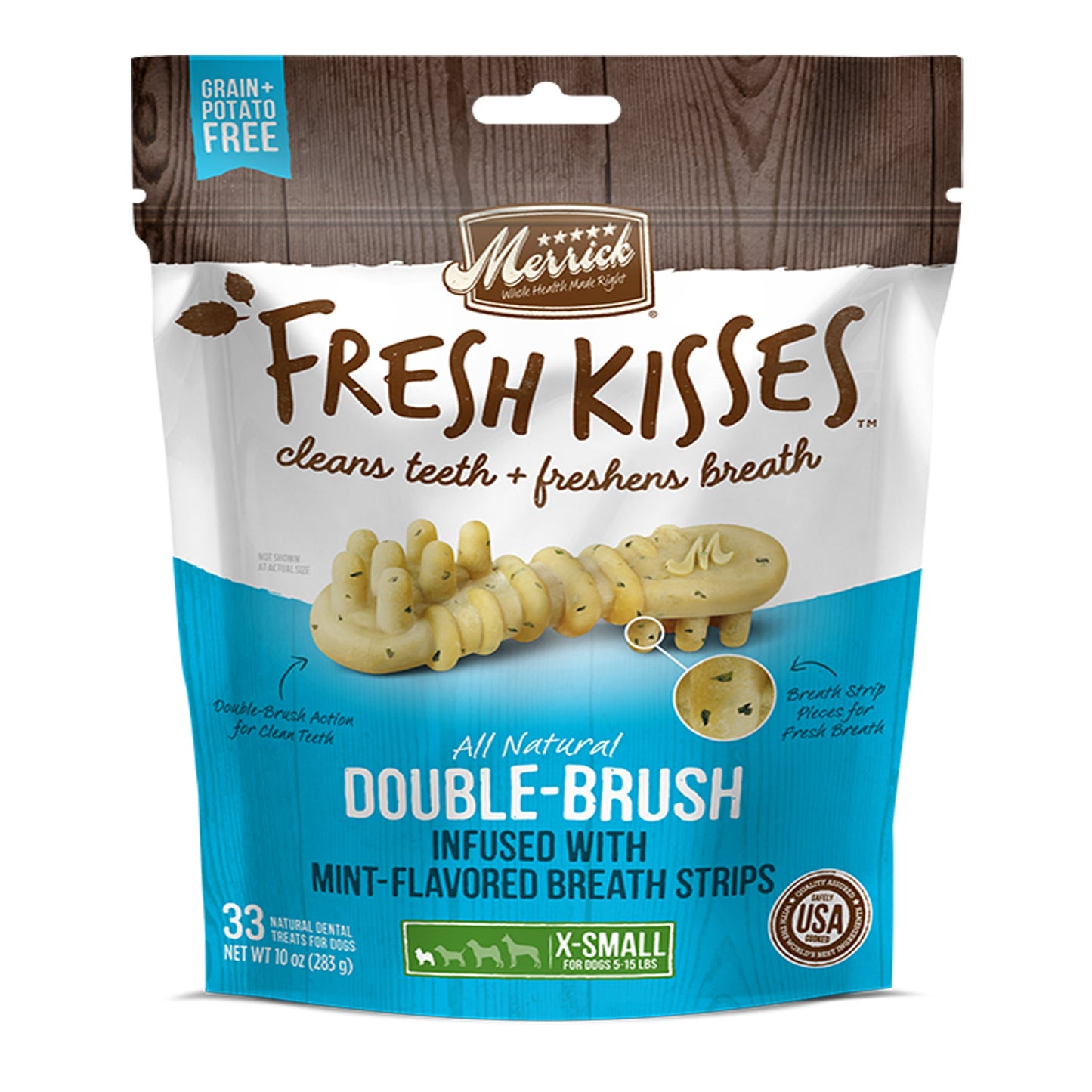 Merrick Dog Fresh Kisses Mint Strips Xsmall 6oz. 20 Count