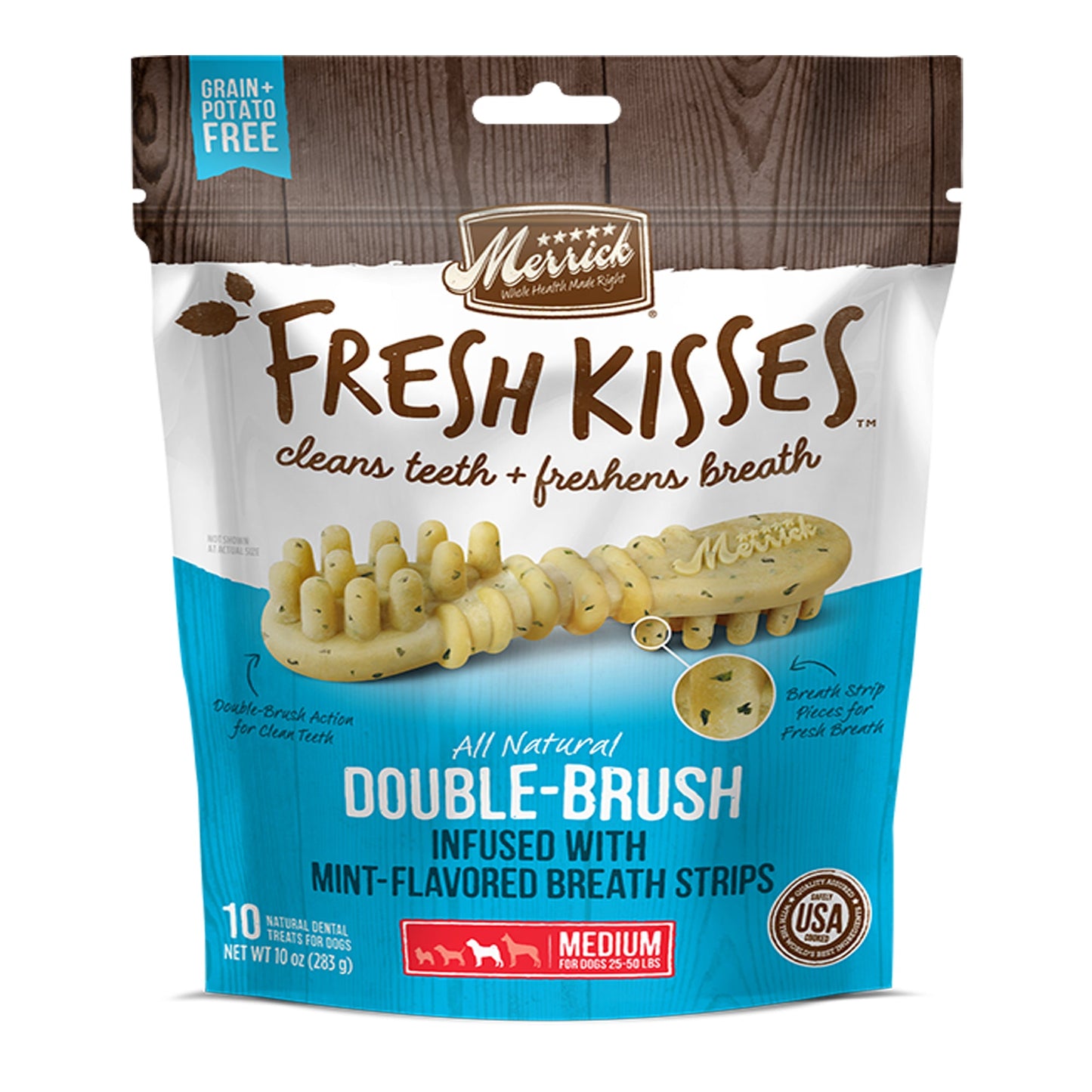 Merrick Dog Fresh Kisses Mint Strips Medium 6oz. 6 Count