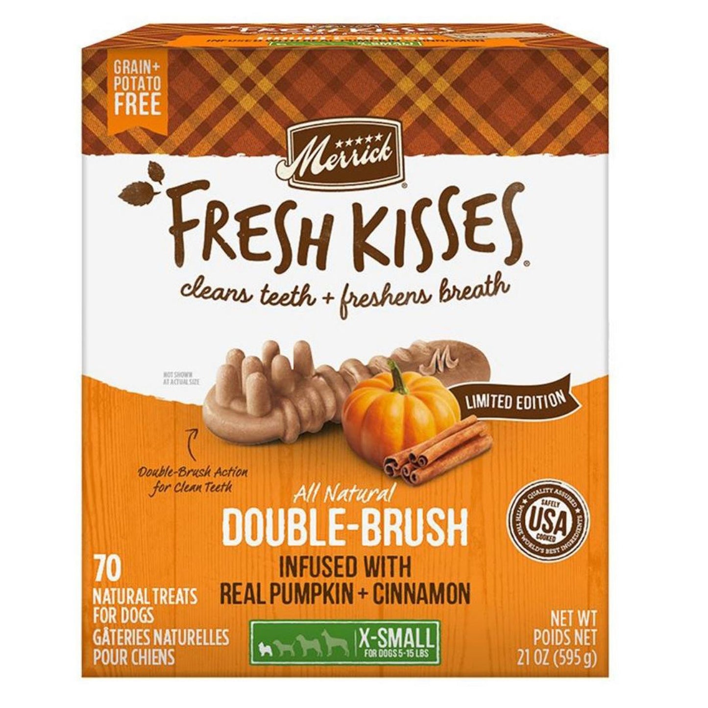 Merrick Dog Fresh Kisses Seasonal Pumpkin Cinnamon Xsmall 70 Count