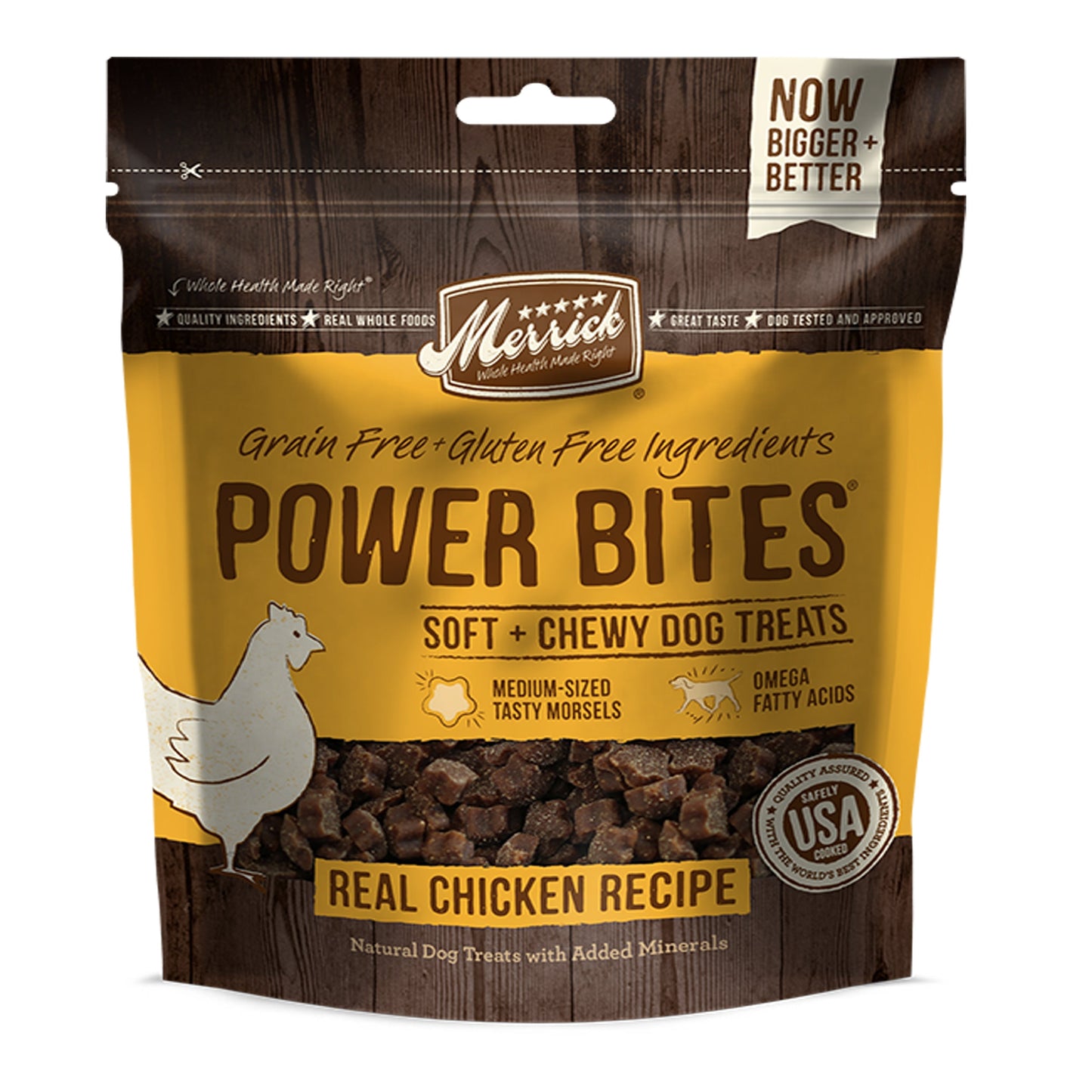 Merrick Power Bites Real Chicken Recipe 6 oz.(Case Of 6)
