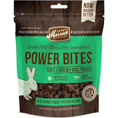 Merrick Dog Power Bites Rabbit Treats 6oz. (Case Of 6)