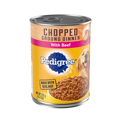 Pedigree Chopped Ground Dinner Adult Wet Dog Food Beef 22oz. (Case of 12)