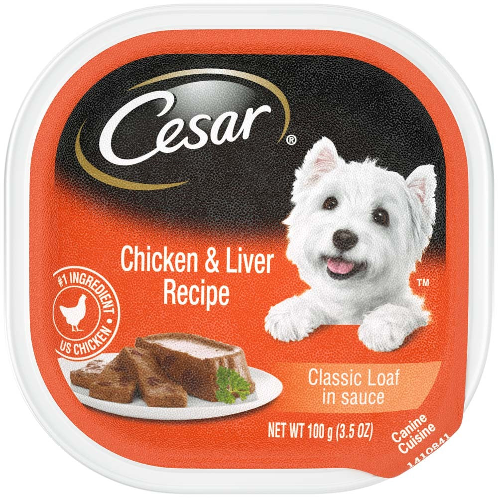 Cesar Classic Loaf in Sauce Adult Wet Dog Food Chicken & Liver 3.5oz. (Case of 24)