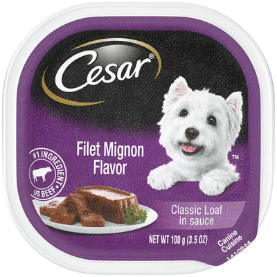 Cesar Classic Loaf in Sauce Adult Wet Dog Food Filet Mignon 3.5oz. (Case of 24)