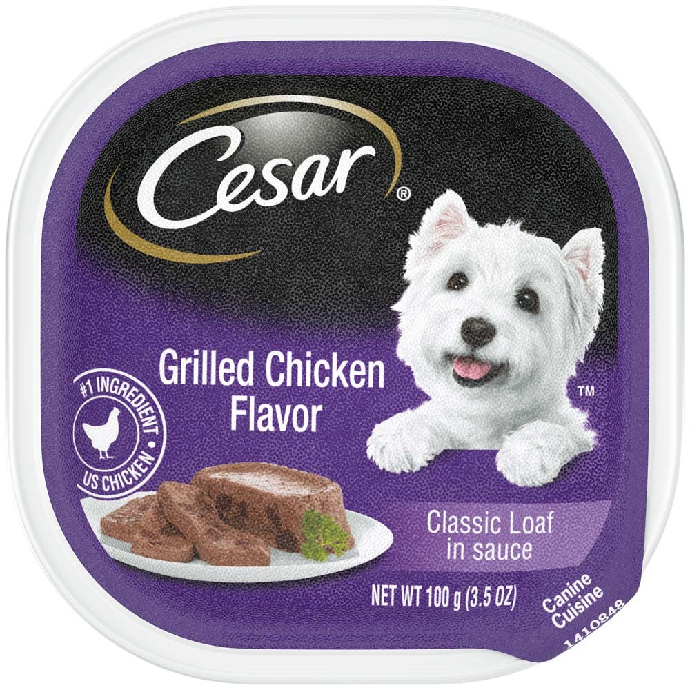 Cesar Classic Loaf in Sauce Adult Wet Dog Food Grilled Chicken 3.5 oz. (Case of 24)