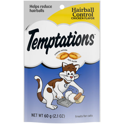 Temptations Hairball Control Crunchy & Soft Adult Cat Treats Chicken 1ea/2.1oz.