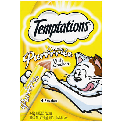 Temptations Creamy Purrrr-ee Cat Treats Chicken 1.7oz. (Case of 11)