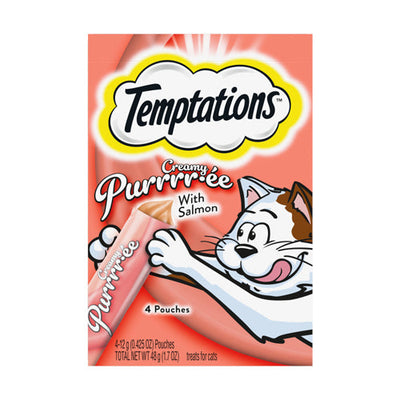 Temptations Creamy Purrrr-ee Cat Treats Salmon 1.7oz. (Case of 11)