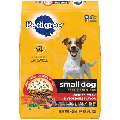 Pedigree Complete Nutrition Small Breed Adult Dry Dog Food Grilled Steak & Vegetable 1ea/14 lb