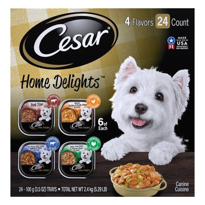 Cesar Filets in Gravy Adult Wet Dog Food Prime Rib 3.5oz. (Case of 24)