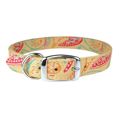 Omni Pet Leather Paisley Dog Collar Sand 1 x 24in.