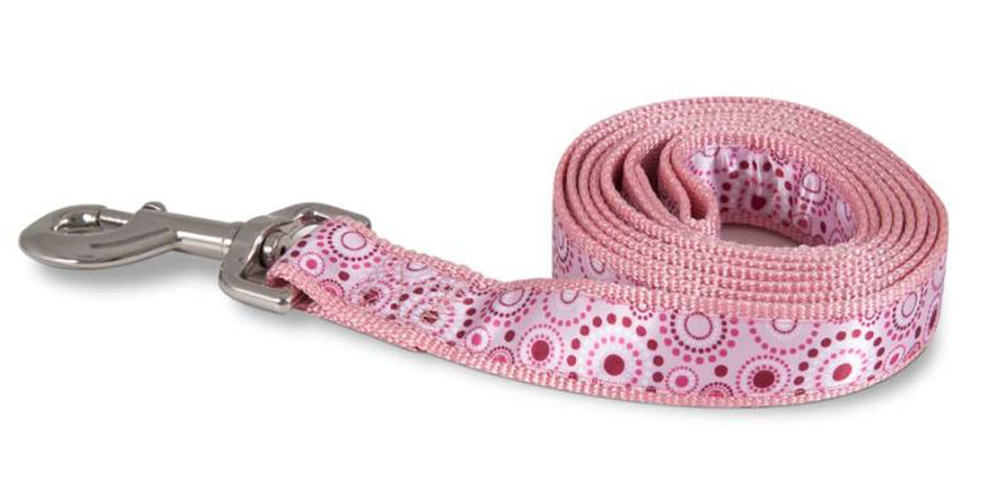 Aspen Ribbon Overlay Dog Leash Pink 1ea/1 In X 6 ft, One Size