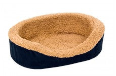 Aspen Plush/Suede Oval Dog Lounger Bed Assorted 1ea/18In X 14 in, XS