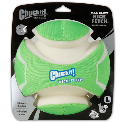 Chuckit! Kick Fetch Dog Toy Max Glow Green/White 1ea/LG