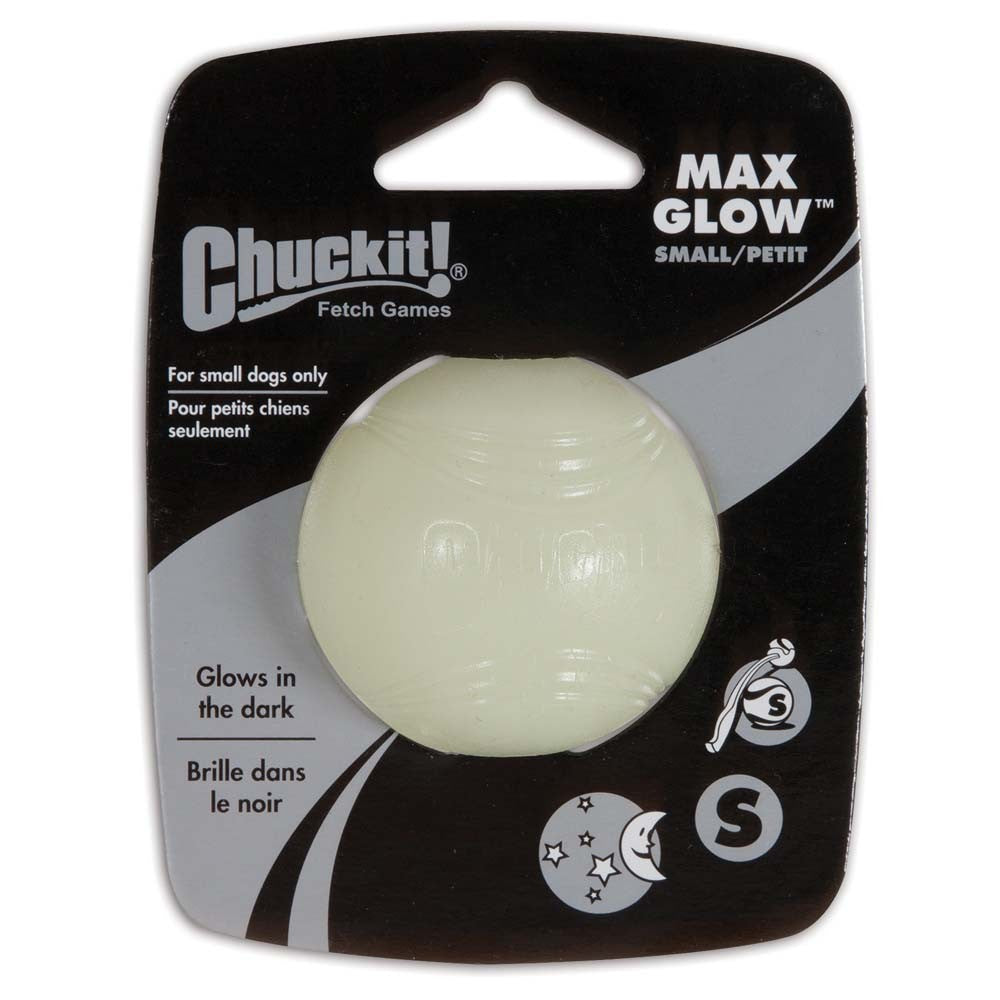 Chuckit! Max Glow Ball Dog Toy White 1ea/SM