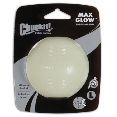 Chuckit! Max Glow Ball Dog Toy White 1ea/LG